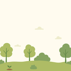 flat garden design with green theme