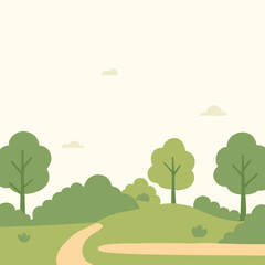 landscape with trees and grass