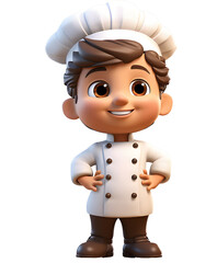 3d rendered illustration of cute cartoon character of chef