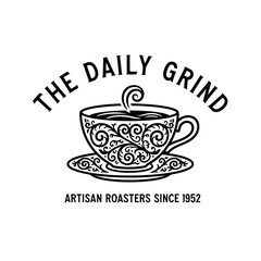 A black and white logo for 