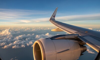 airplane wing with sky