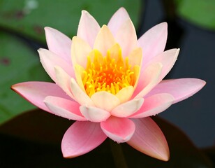 Close-up of a delicate pink lotus flower
