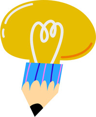Creative Idea Concept: Light Bulb on Pencil for Innovation, Learning & Brainstorming