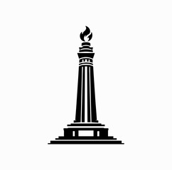 Obraz premium Juche Tower Silhouette – Iconic Monument of Pyongyang North Korea