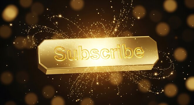 Subscribe Now Gold Bar Graphic Design.