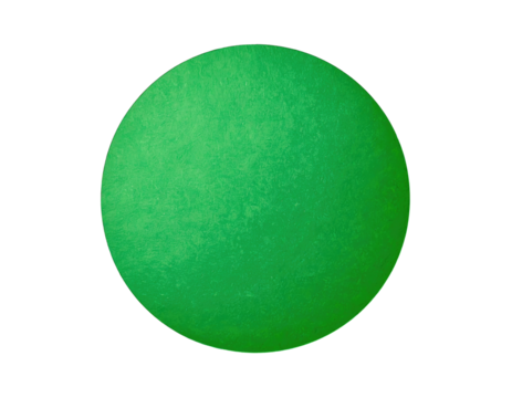 A vibrant green circle stands out against a stark black background, showcasing texture