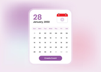 Modern minimalist calendar popup design for mobile and web ui