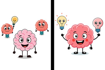 Cartoon brain having idea
