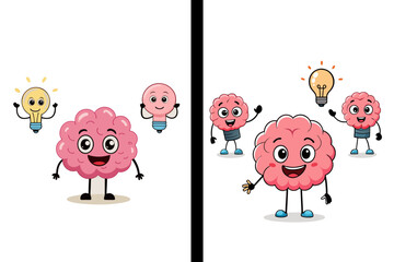 Cartoon brain having idea
