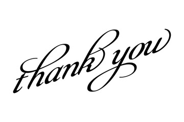 thank you - 手書き風の筆記体で書いたThank You（ありがとう）の文字（カリグラフィー）

