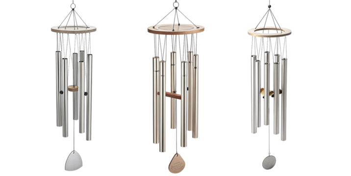 Elegant wind chimes with soothing sounds create a tranquil atmosphere, bringing a touch of zen and relaxation to your home or garden space
