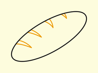 Baguette bread icon. Thanksgiving icon. Simple vector in modern thin line style. Vector illustration.