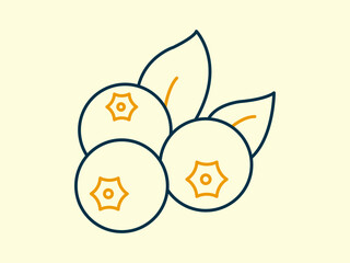 Berries icon. Thanksgiving icon. Simple vector in modern thin line style. Vector illustration.