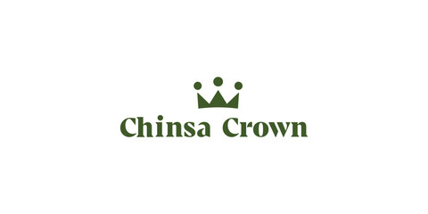 Elegant Chinsa Crown logo design symbolizing premium quality and royalty, perfect for luxury branding and sophisticated businesses seeking a distinguished identity