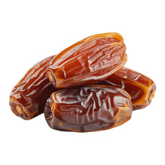 five dried tasty dates isolated on white
