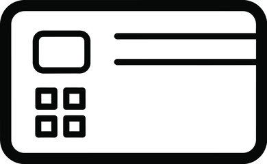 Vector art of credit card in black and white illustration