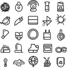 Collection of Contemporary Thin Line Art Icons for UI
