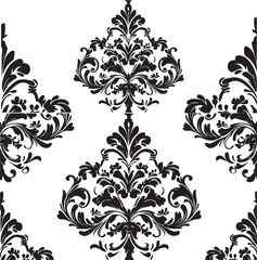 Vintage Damask Style Floral Seamless Pattern Design