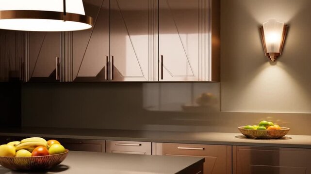 Art Deco kitchen Light and fruit