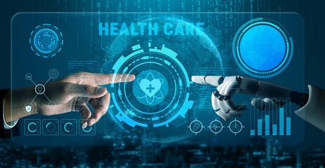 AI-powered digital health care and medical data dashboard. An AI interface for patient diagnostics and monitoring electronic health records. Motif