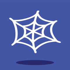 cartoon spider and web on blue background vector clipart halloween illustration
