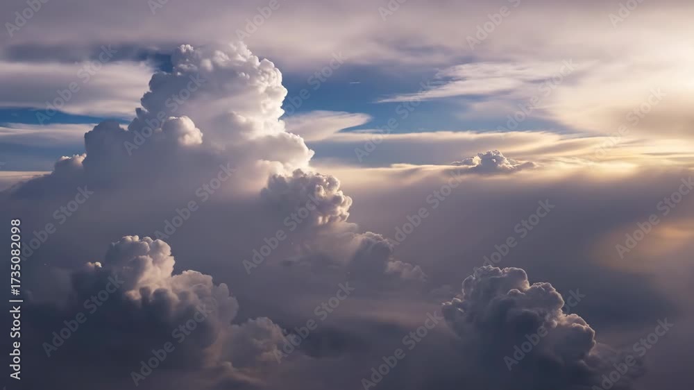 Canvas Prints a dynamic cloudscape unfolds with dramatic formations and shifting light, filling the entire sky evo