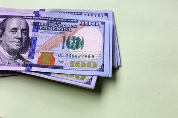 U.S. one hundred dollar banknotes.