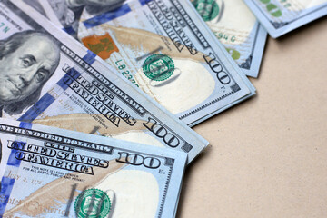 U.S. one hundred dollar banknotes.