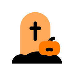 tomb with pumpkin