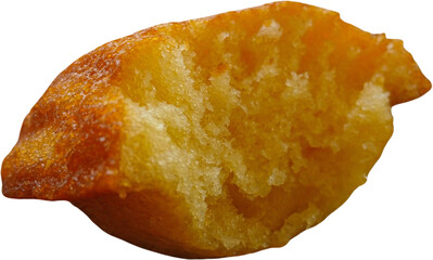 French madeleine isolated on a transparent background