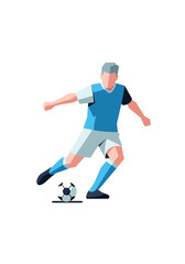 Fototapeta premium Geometric Flat Vector Soccer Player Kicking Ball