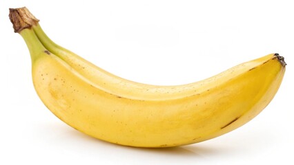 A ripe bunch of bananas, a healthy yellow tropical fruit snack, isolated on a white background