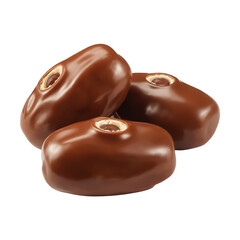 Chocolate-Covered Dates with Glossy Finish and Exposed Tops  Rich, Sweet Snack Blending Natural Fruit and Decadent Coating