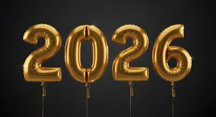 Stunning gold 2026 balloons, perfect for New Year's celebrations, business milestones, and elegant party decor! Announce the future with style.