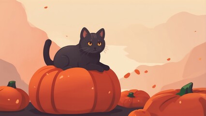 Adorable Black Cat Lounging Giant