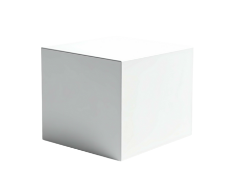 A perfectly rendered, white, three-dimensional cube isolated against a black background