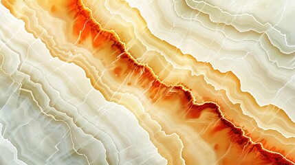 An abstract painting in intense orange and red, showing heat waves rising from cracked, dry earth.
