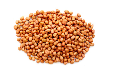 Raw peanuts with red skin