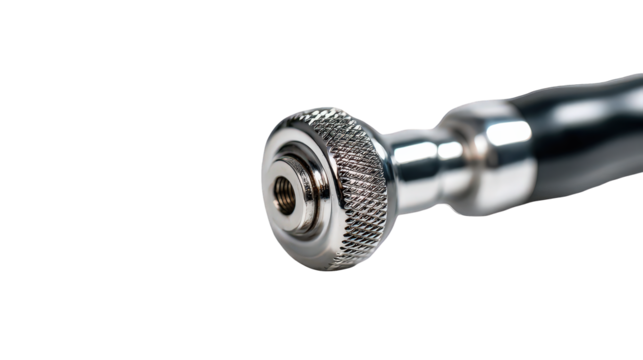 Close-up of a Textured Chrome Metal Tool Detail