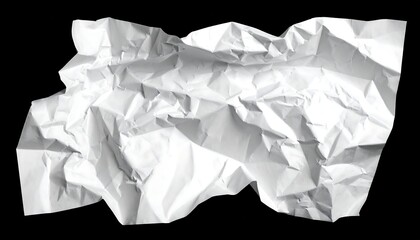 Obraz premium Crumpled white paper against a black background