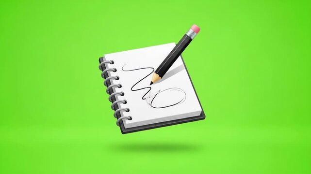 A business notebook with a pen and pencil on a blank page is a versatile office object for writing notes or an educational document