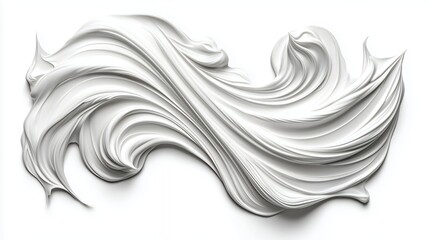 Abstract White Swirling Wave Form Sculpture