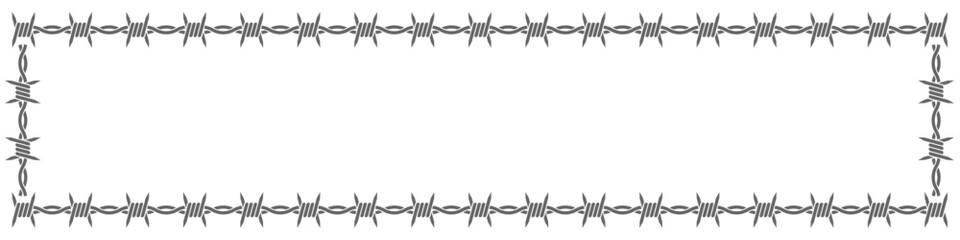 Frame barbed wire thorn vector. Perfect for security, danger, and industrial themes. A clear, impactful graphic representing a boundary or warning, ideal for rugged border designs.