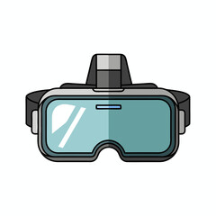 Modern Flat Design Illustration of a Virtual Reality Headset for Digital Experiences