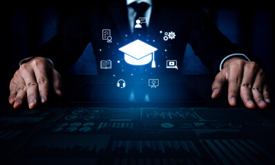 Fototapeta premium Cloud computing, cloud strategy, and cloud technology transforming digital infrastructure with scalable services, secure data storage, and cloud-based digital business solutions. Spline