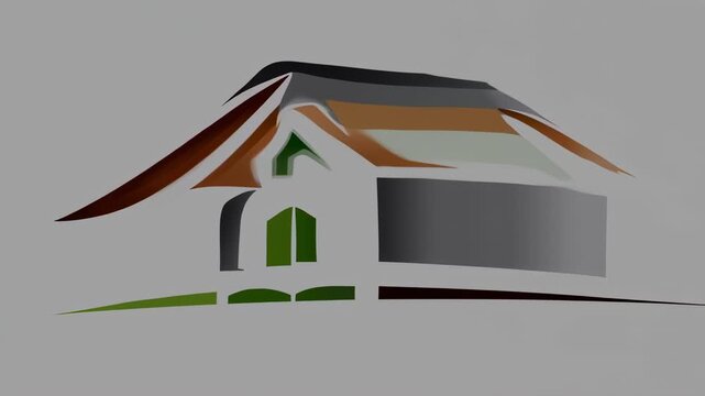 Abstract House Logo Design with Modern Architectural Elements.