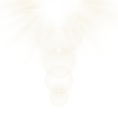 White golden ethereal lens flare light effects PNG | A cool, vertical stream of bright light and floating bokeh circles for subtle tech overlays.