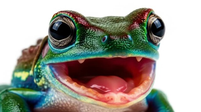 Vivid frog with toothy grin