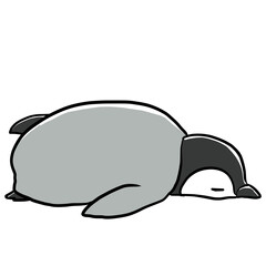 Simple and realistic illustration of a baby emperor penguin