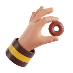 Brown coffee cup plate and hand, cup on transparent background
